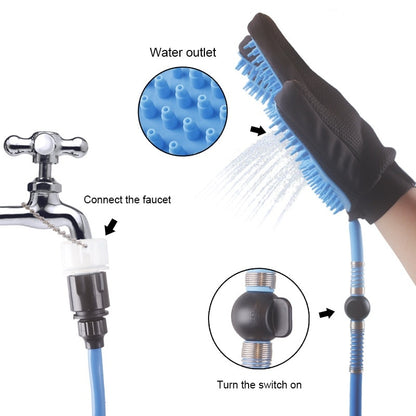 Pet Bathing Gloves and Shower Spray for Dogs